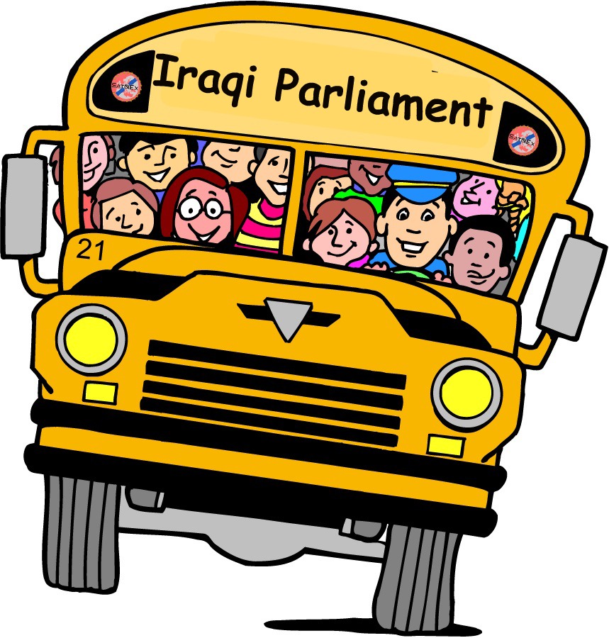 school bus cartoon. with school students.